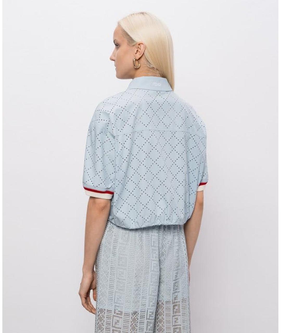 FENDI Голубая хлопковая рубашка, фото 4