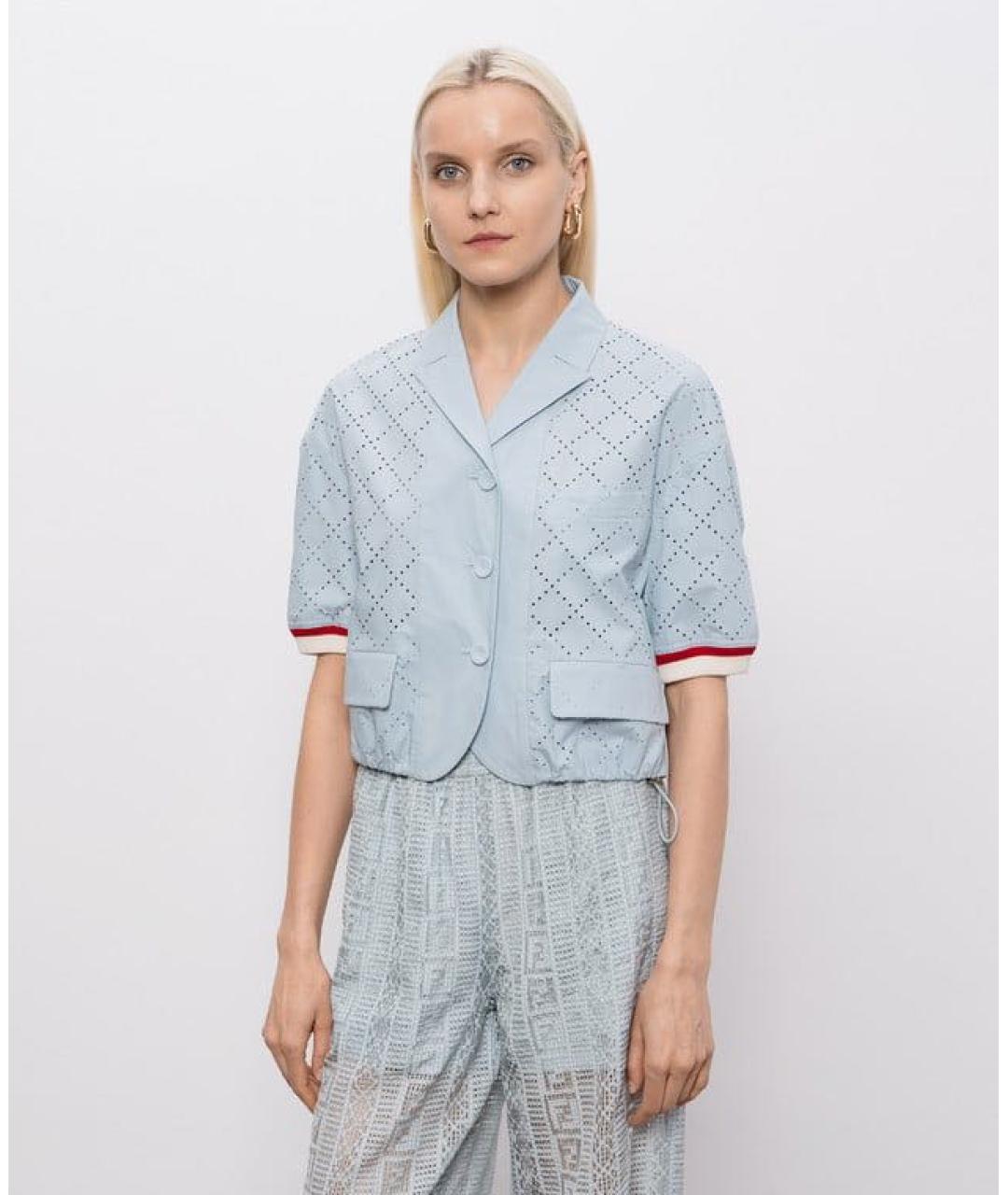 FENDI Голубая хлопковая рубашка, фото 3