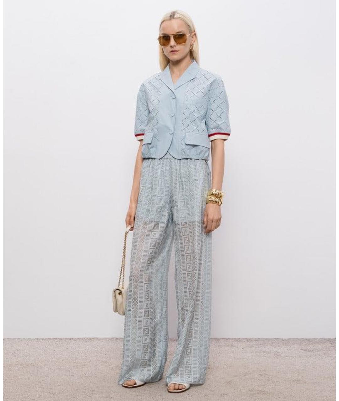 FENDI Голубая хлопковая рубашка, фото 2