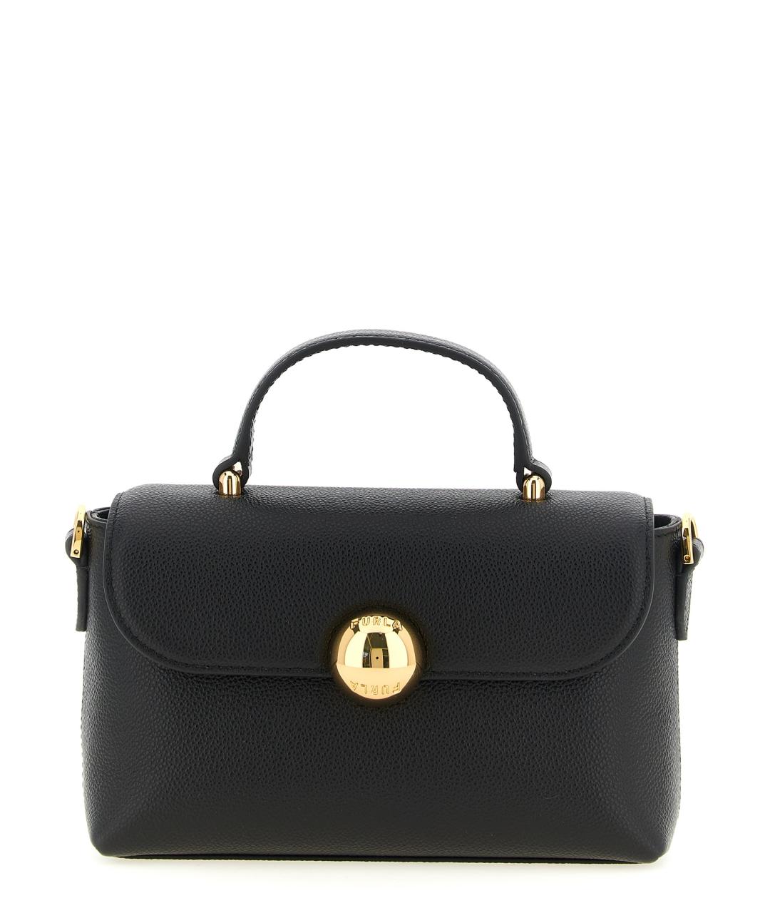 FURLA Черная кожаная сумка через плечо, фото 1