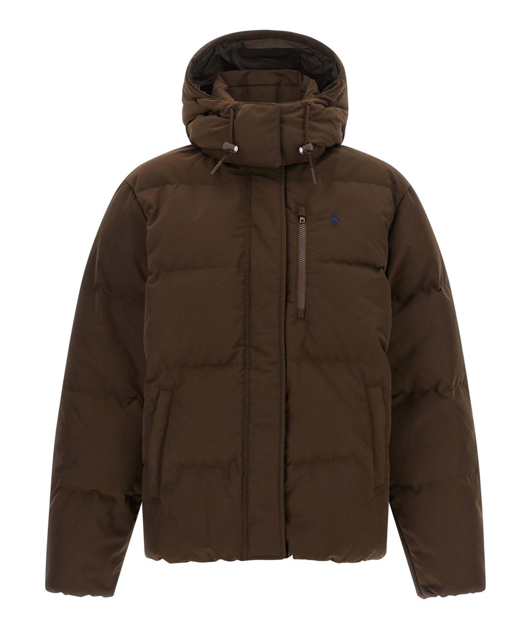 POLO RALPH LAUREN Коричневый полиэстеровый пуховик, фото 1