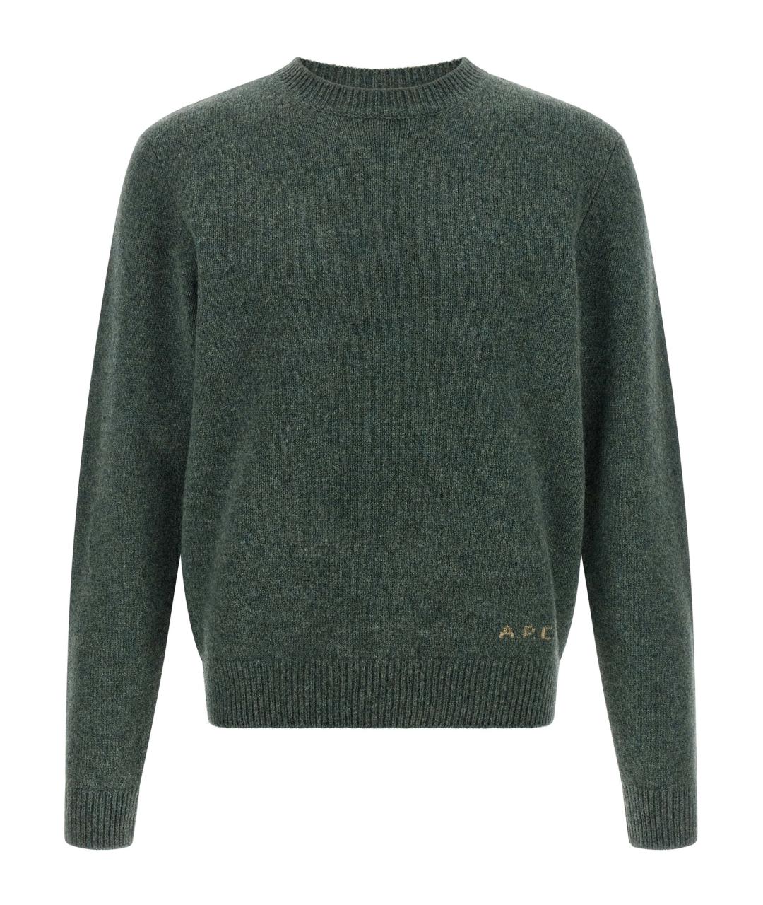 A.P.C. Зеленый шерстяной джемпер / свитер, фото 1