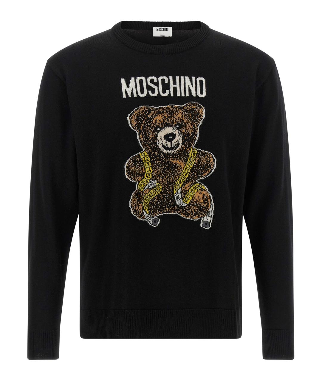 MOSCHINO Черный шерстяной джемпер / свитер, фото 1