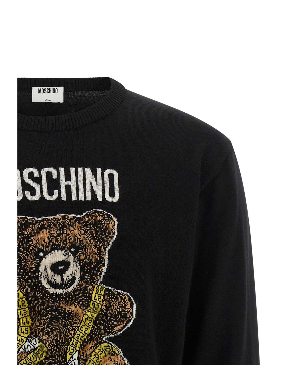 MOSCHINO Черный шерстяной джемпер / свитер, фото 3