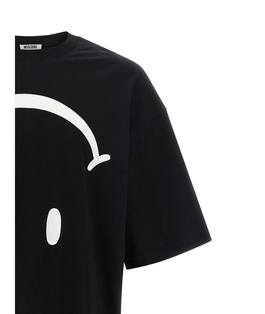 MOSCHINO Черная хлопковая футболка, фото 3