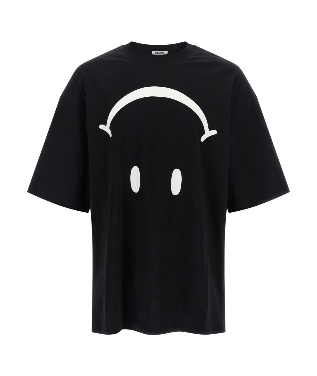 MOSCHINO Черная хлопковая футболка, фото 1