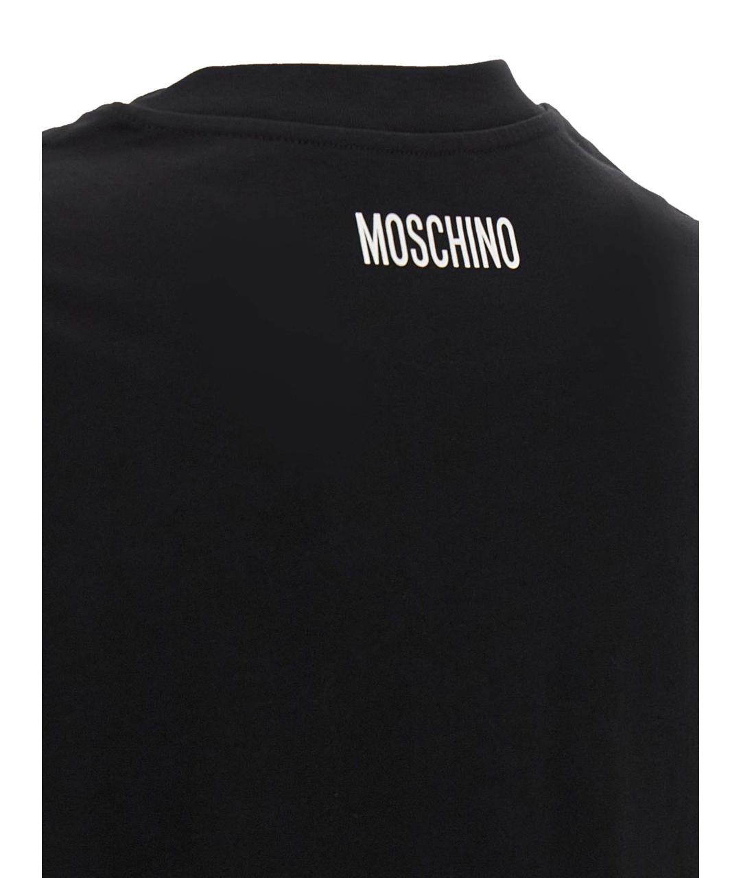 MOSCHINO Черная хлопковая футболка, фото 4