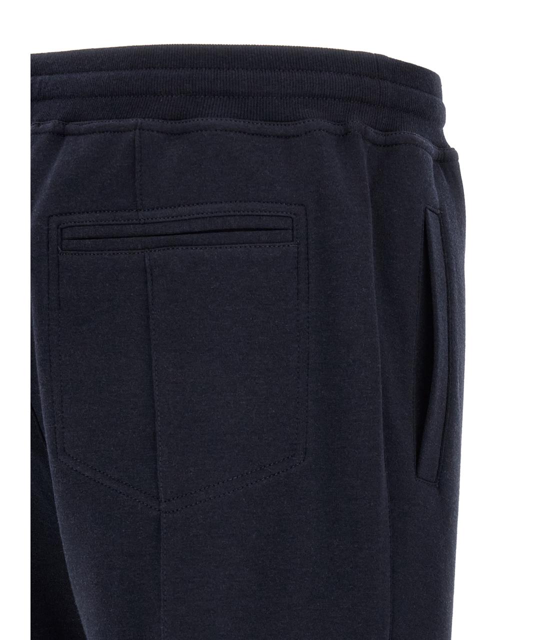 BRUNELLO CUCINELLI Темно-синие хлопковые повседневные брюки, фото 4