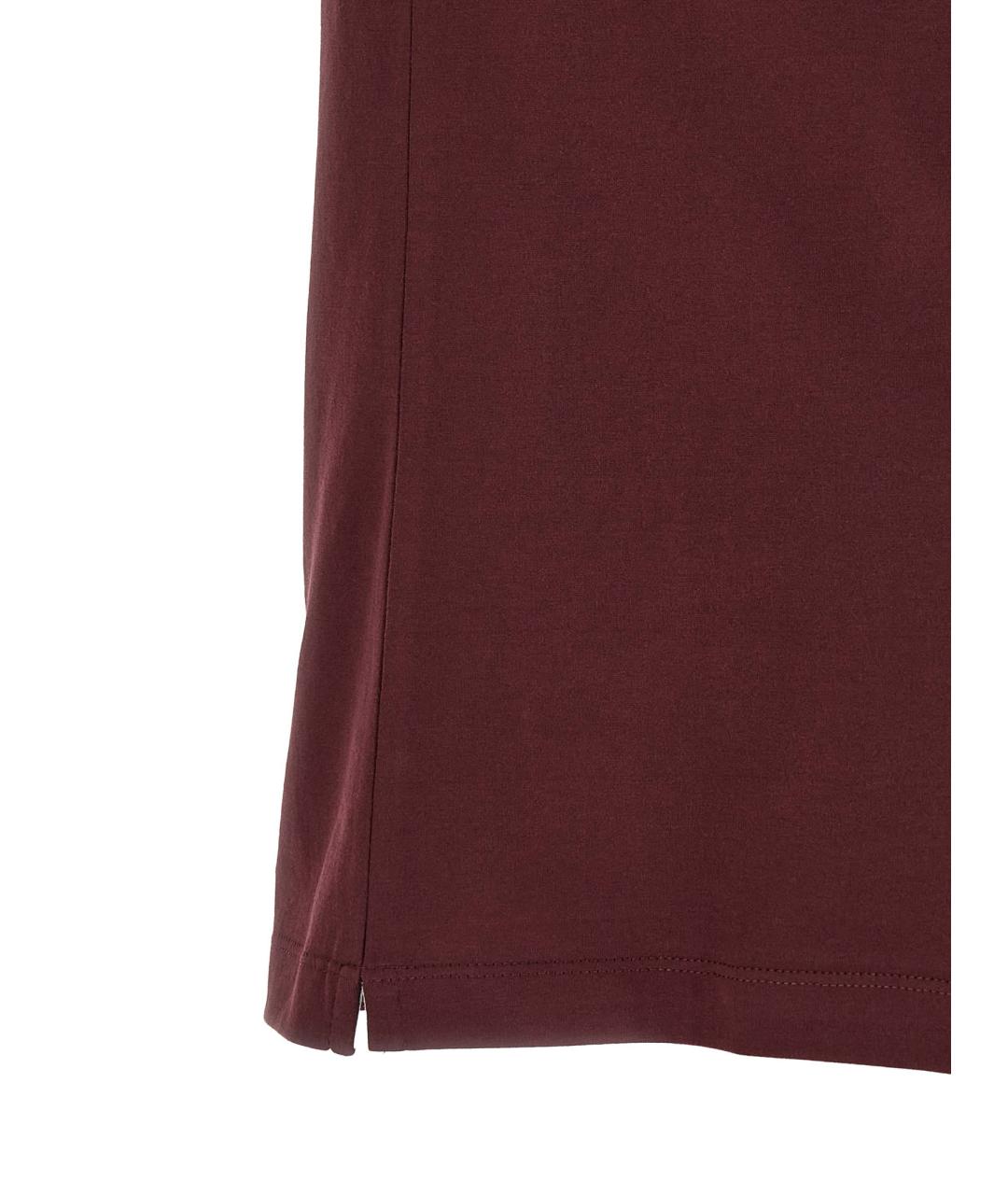 BRUNELLO CUCINELLI Бордовая хлопковая футболка, фото 4