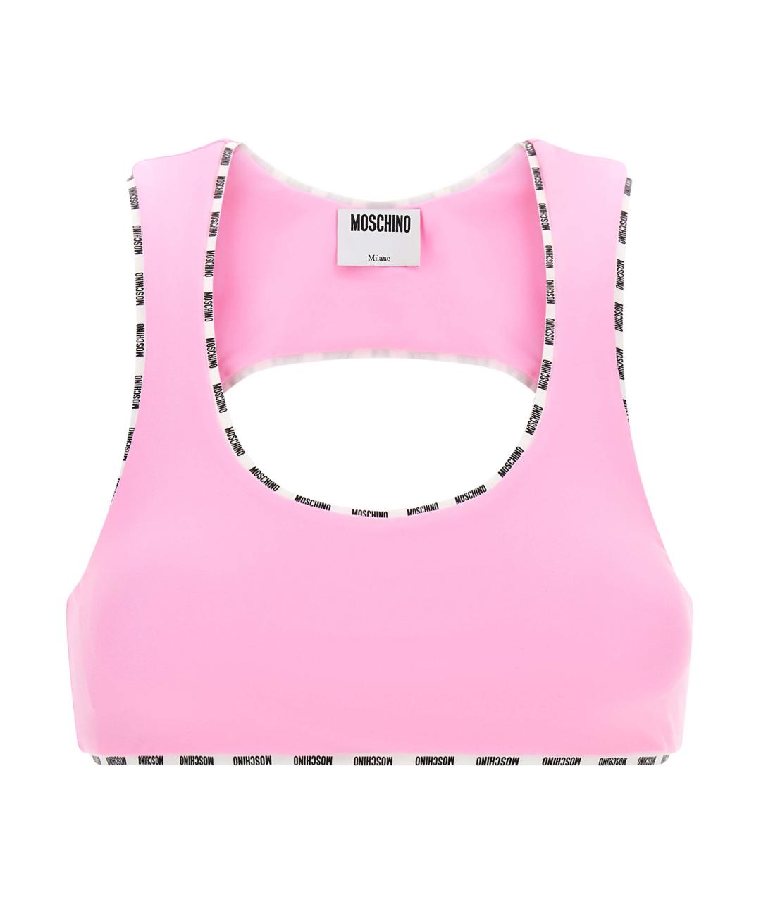 MOSCHINO Розовая полиамидовая майка, фото 1