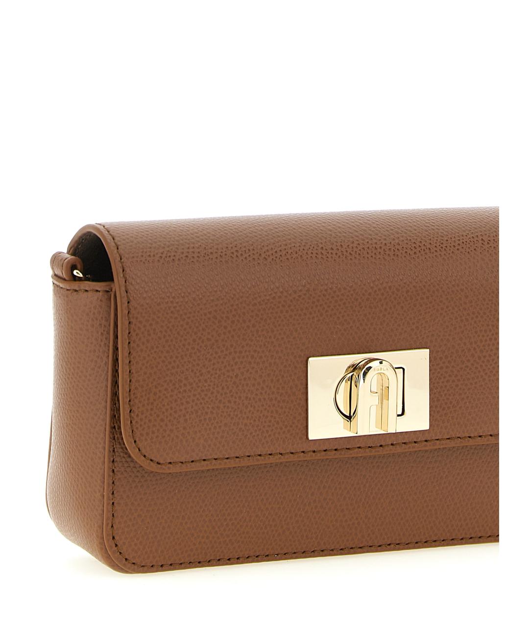 FURLA Коричневая кожаная сумка через плечо, фото 3