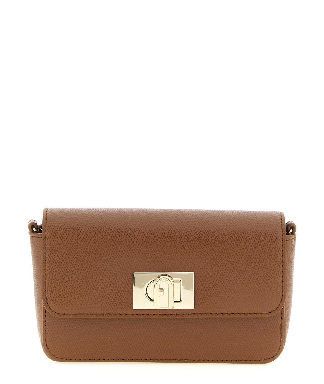 FURLA Коричневая кожаная сумка через плечо, фото 1