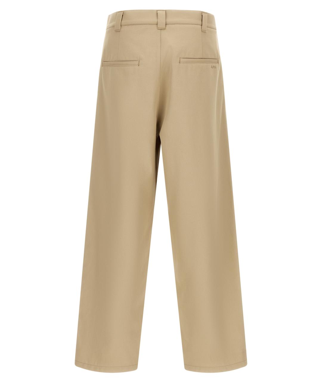 A.P.C. Бежевые хлопковые повседневные брюки, фото 2