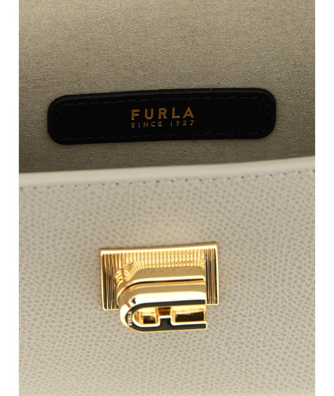 FURLA Серая кожаная сумка через плечо, фото 4