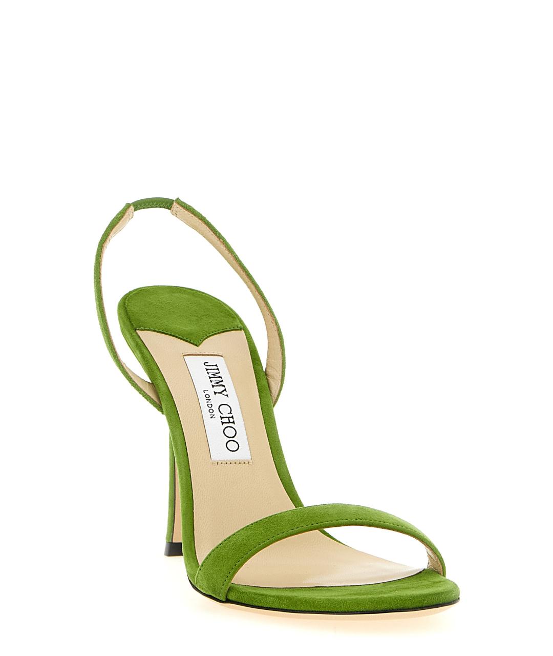 JIMMY CHOO Зеленые замшевые босоножки, фото 2