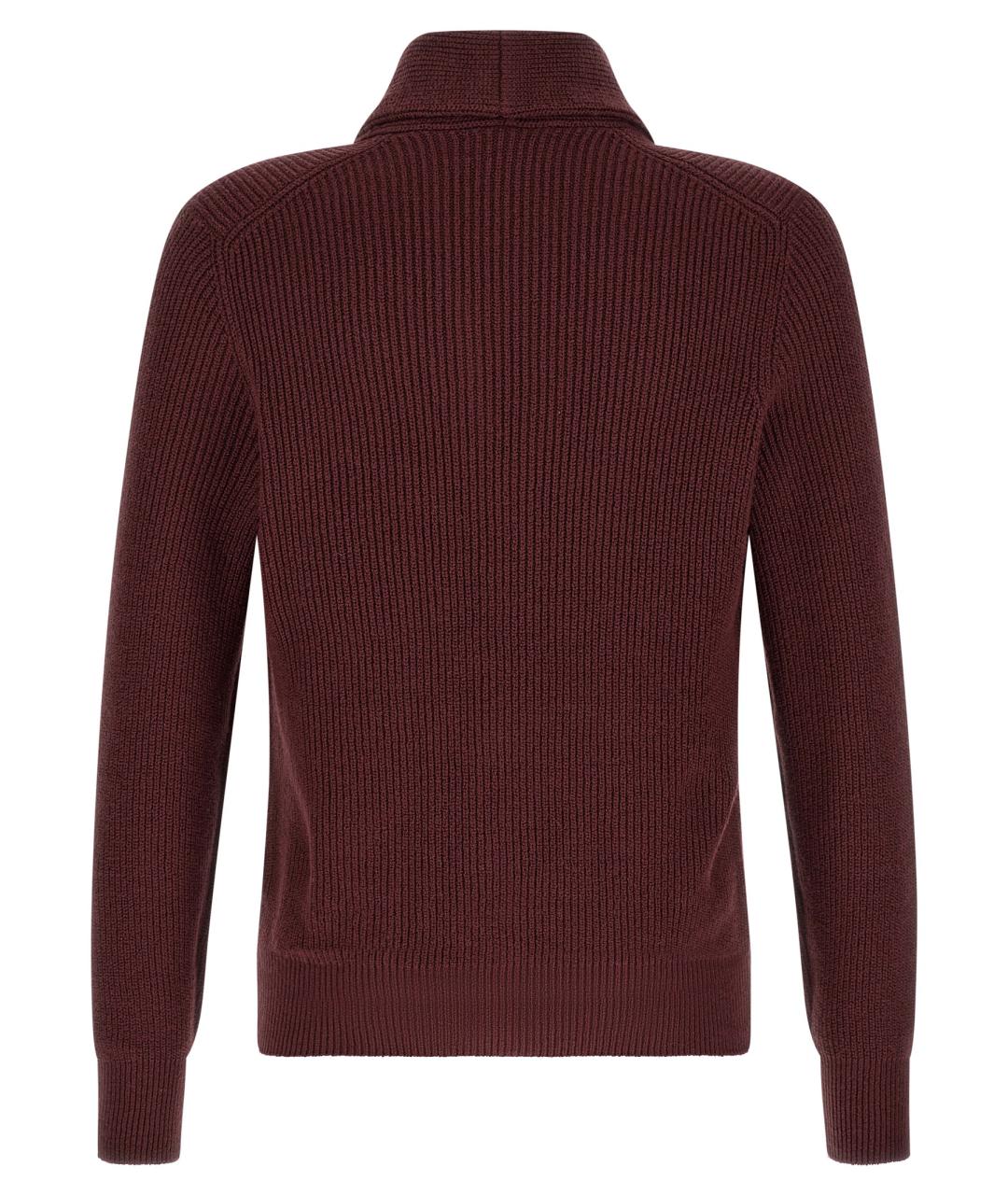 BRUNELLO CUCINELLI Бордовый хлопковый кардиган, фото 2