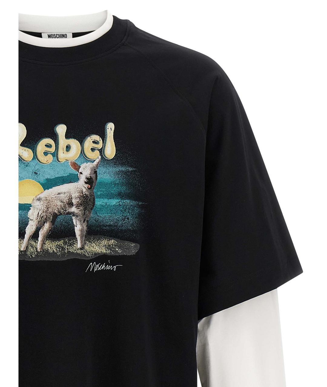 MOSCHINO Мульти хлопковая футболка, фото 3