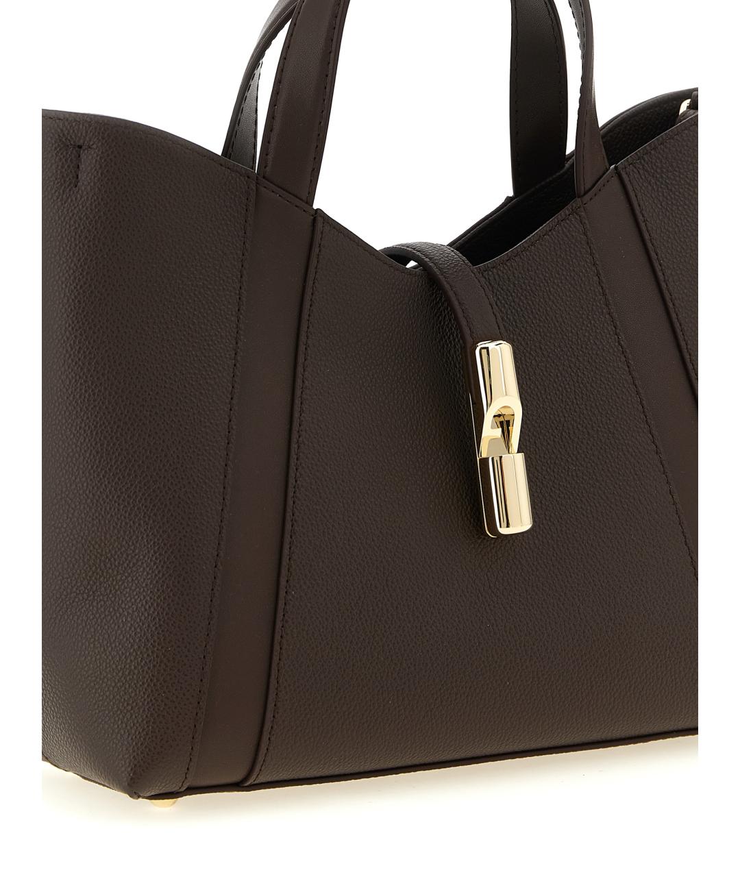 FURLA Коричневая кожаная сумка с короткими ручками, фото 3