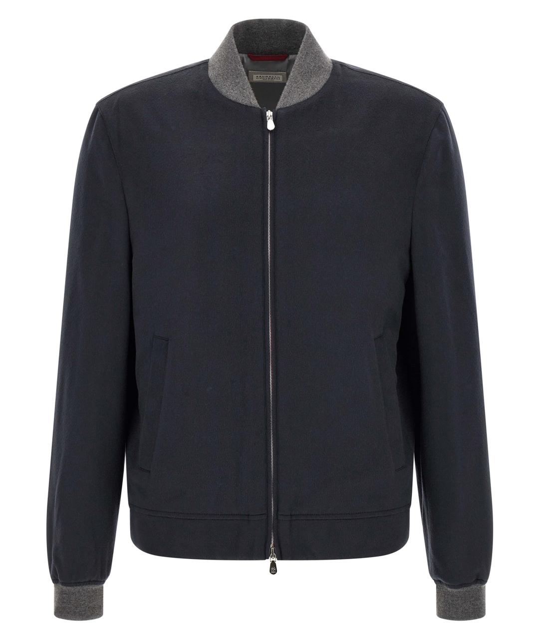 BRUNELLO CUCINELLI Темно-синяя кашемировая куртка, фото 1