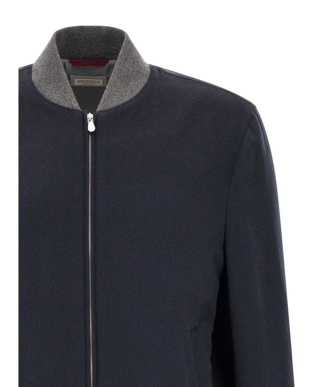 BRUNELLO CUCINELLI Темно-синяя кашемировая куртка, фото 3