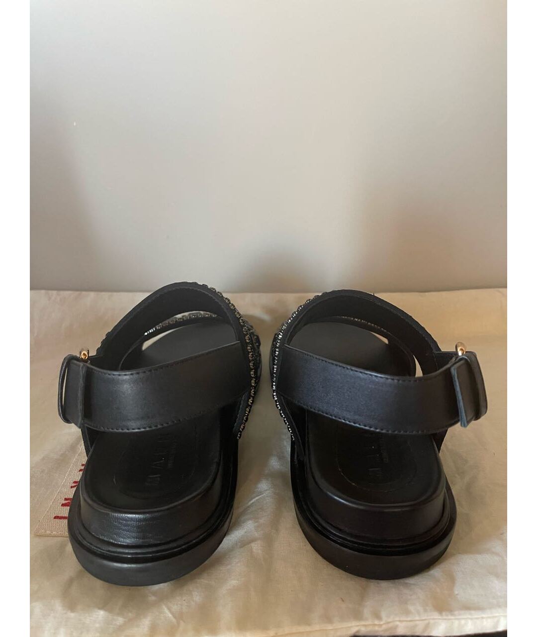 MARNI Черные кожаные сандалии, фото 4
