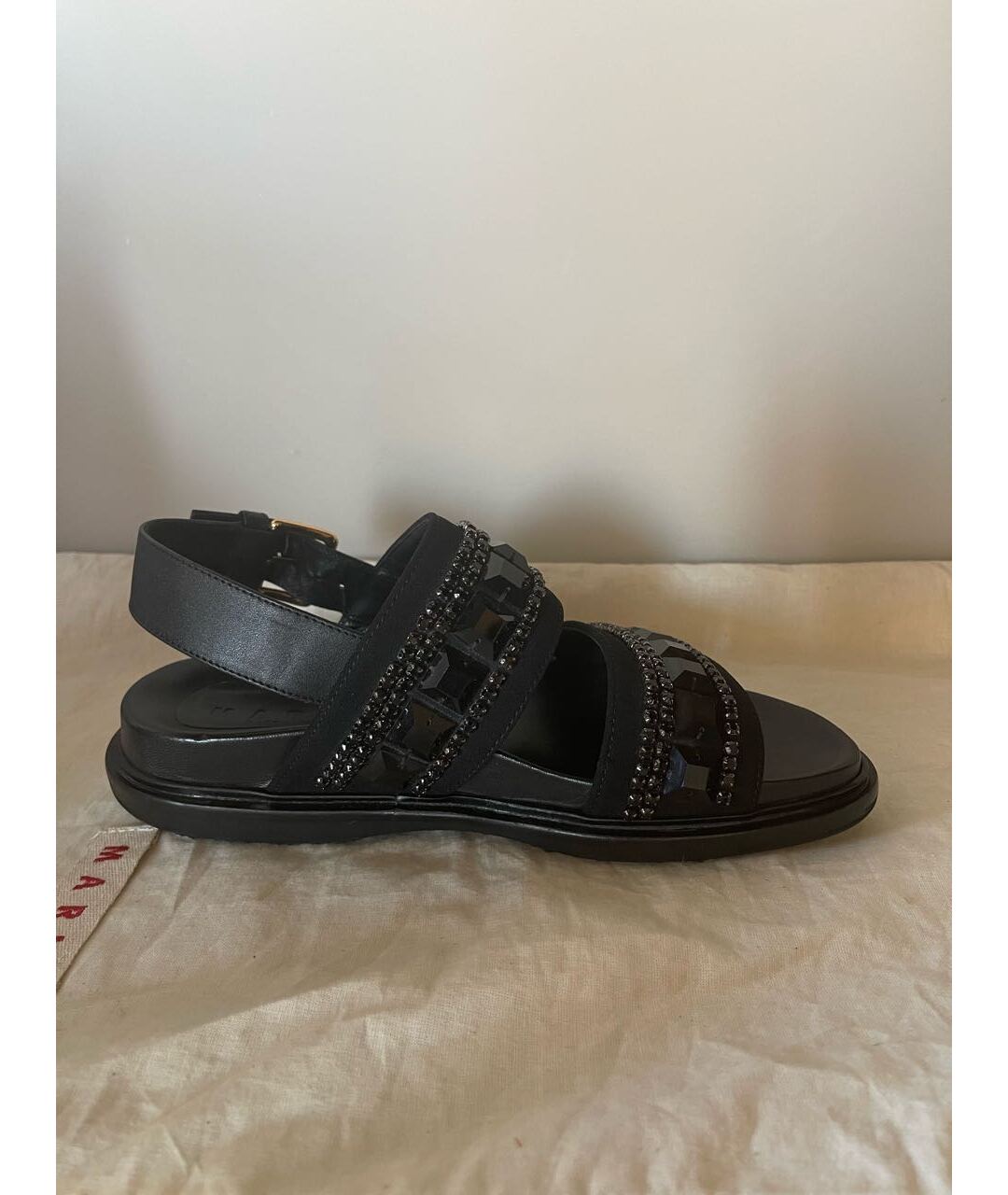 MARNI Черные кожаные сандалии, фото 9
