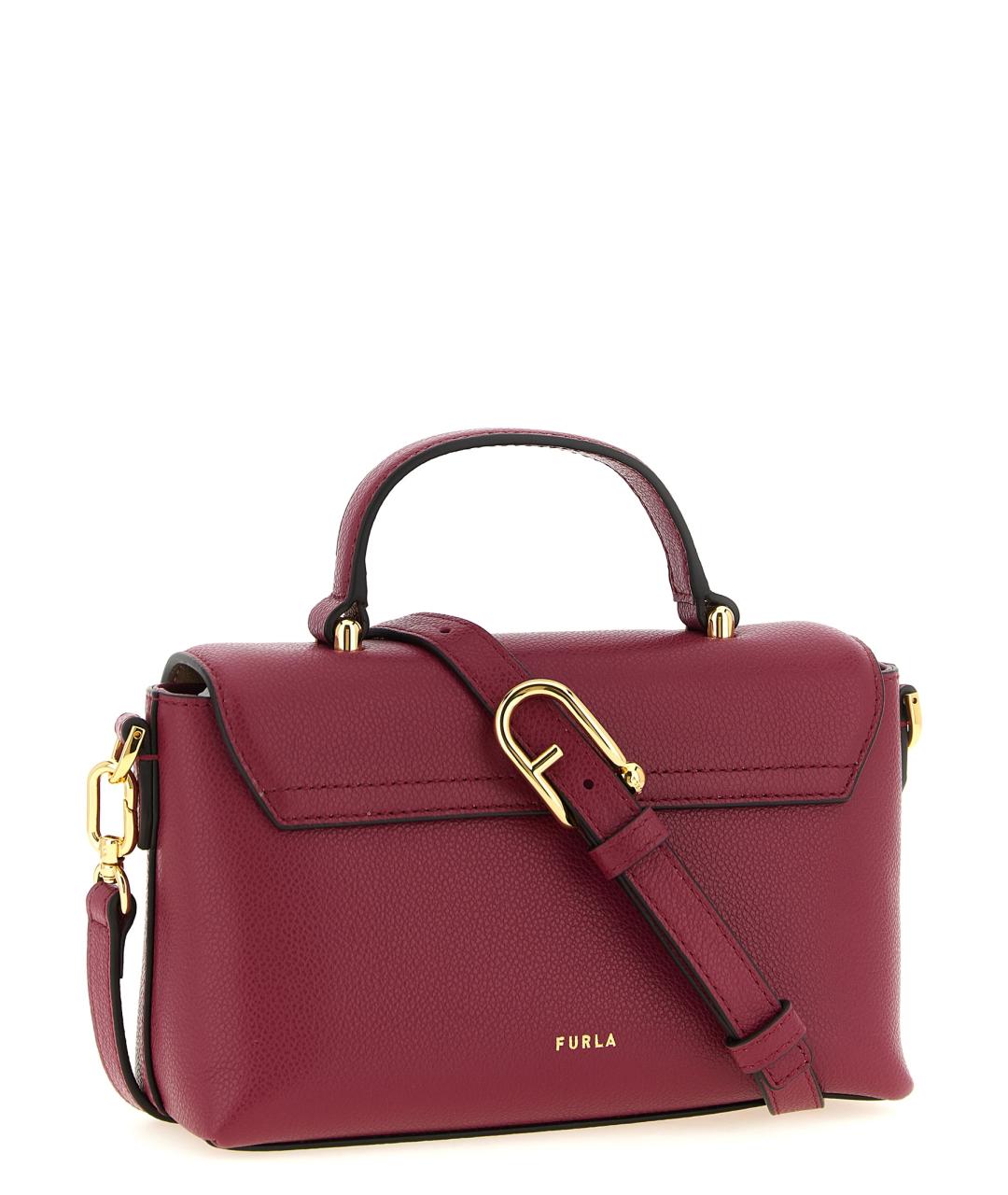 FURLA Красная кожаная сумка с короткими ручками, фото 2