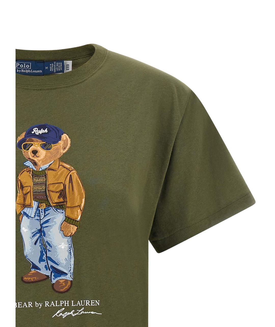 POLO RALPH LAUREN Зеленая хлопковая футболка, фото 3