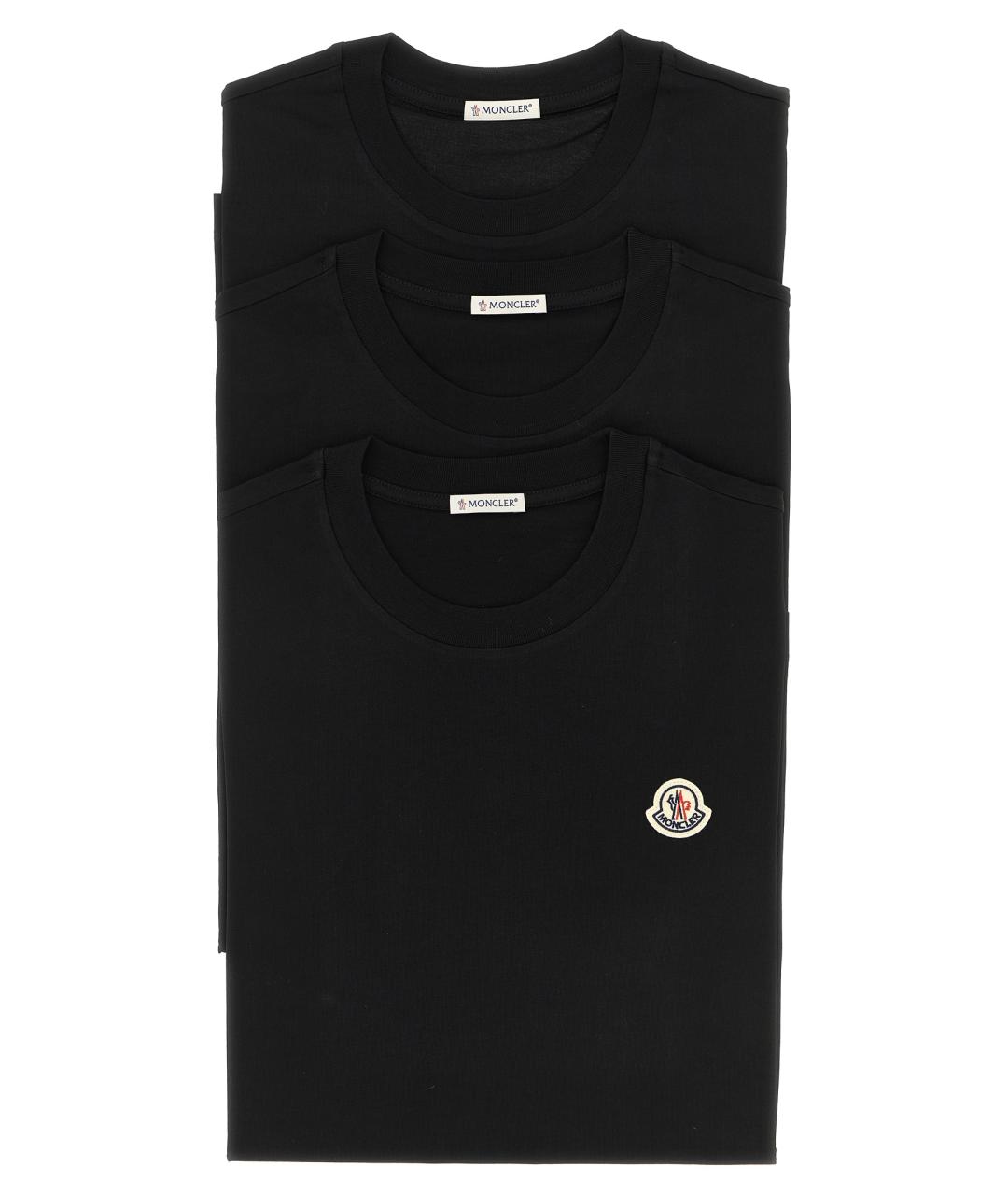 MONCLER Черная хлопковая футболка, фото 1