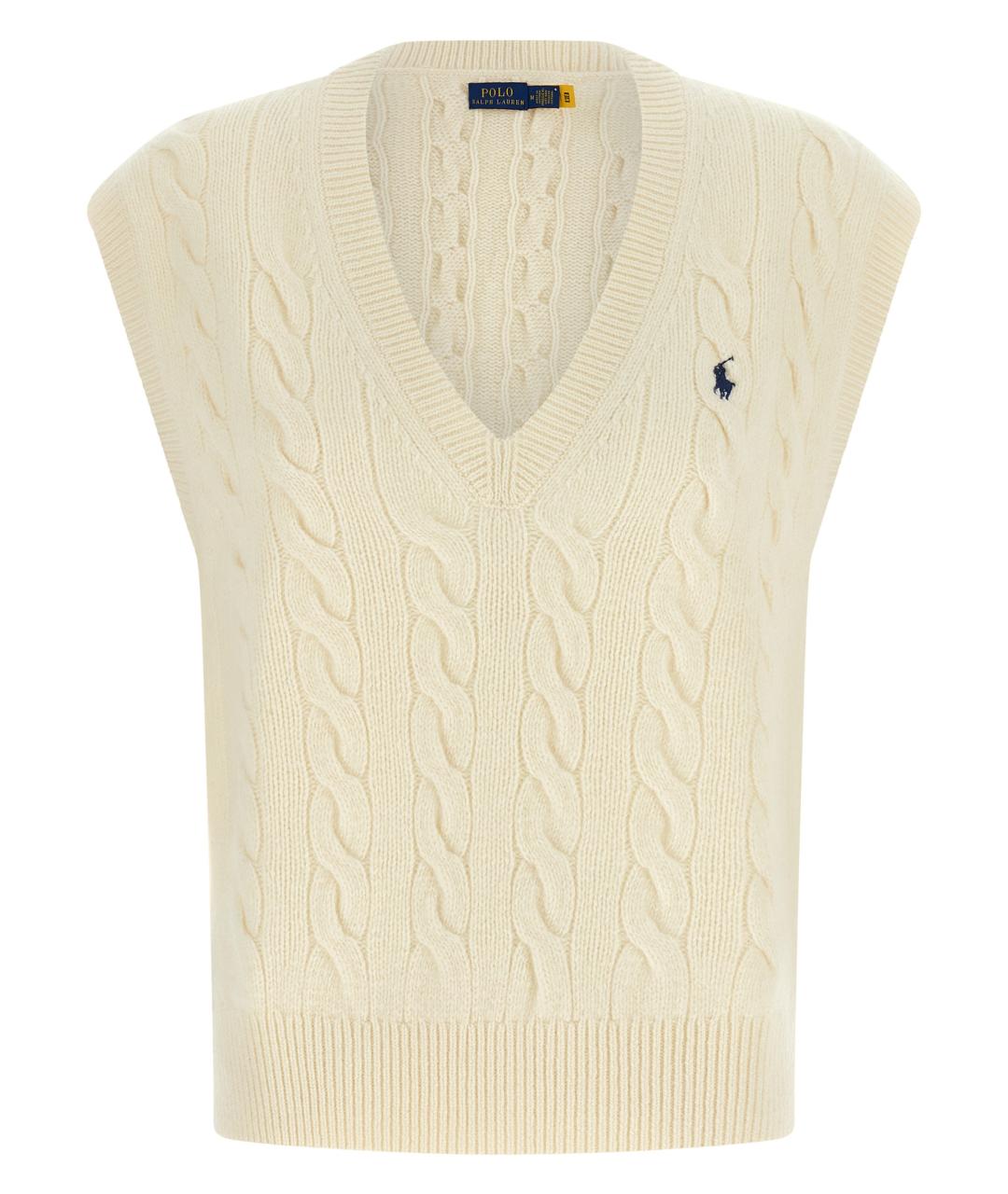 POLO RALPH LAUREN Белая шерстяная жилетка, фото 1