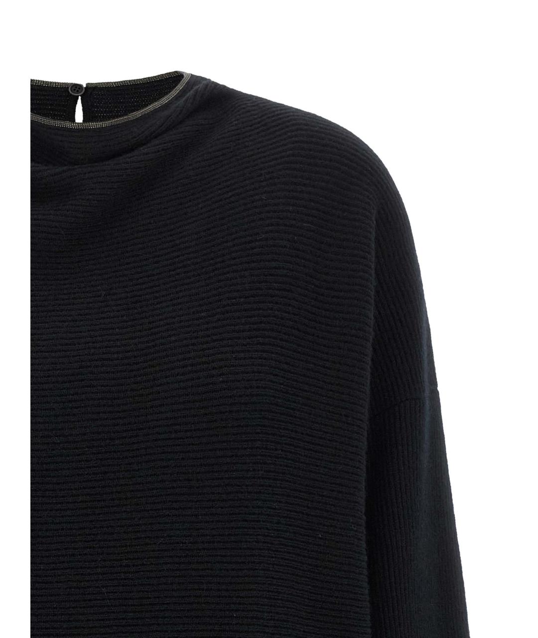 BRUNELLO CUCINELLI Черное шерстяное повседневное платье, фото 3