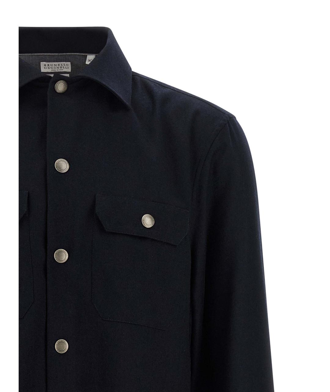 BRUNELLO CUCINELLI Темно-синяя шерстяная куртка, фото 3