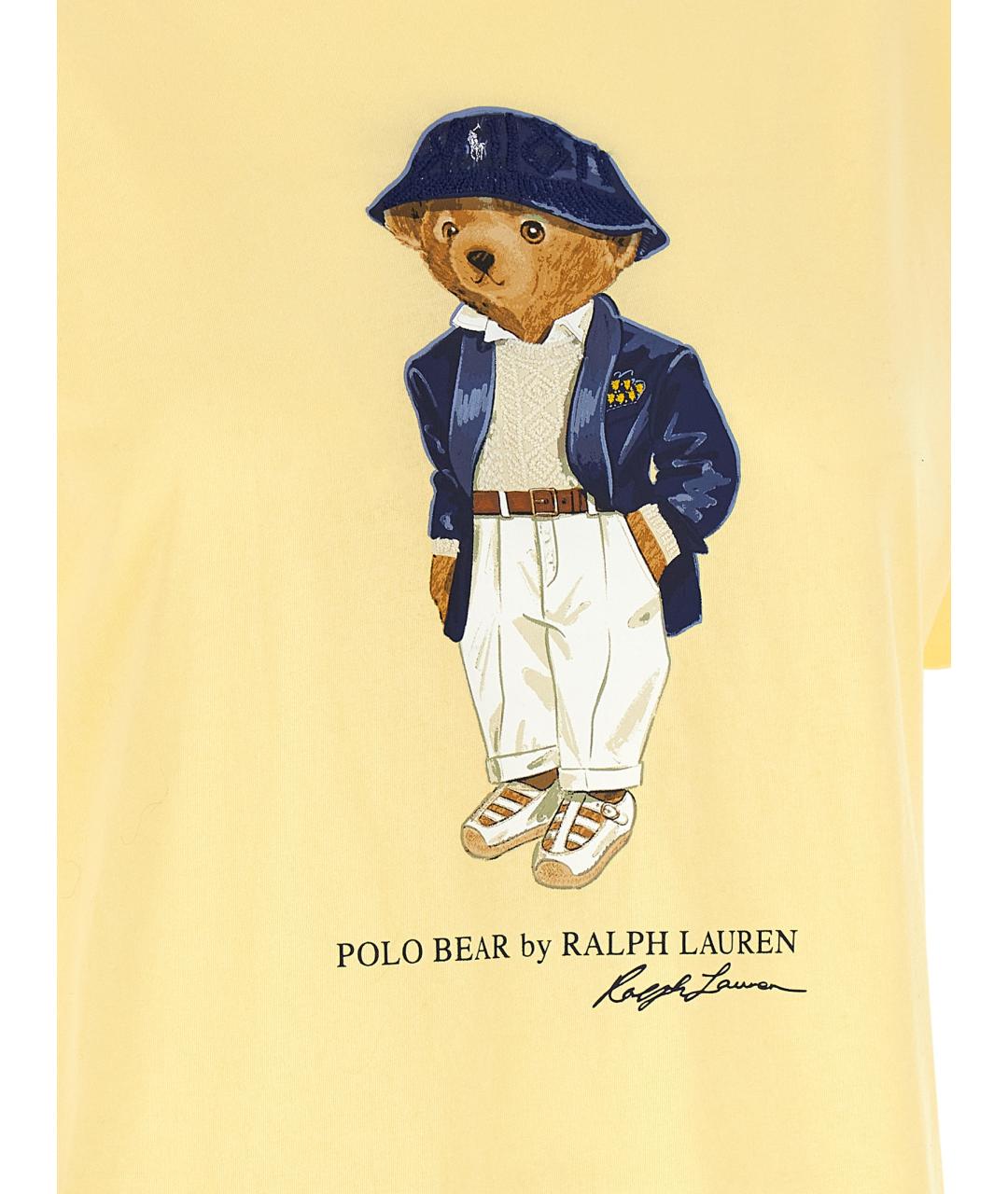 POLO RALPH LAUREN Желтая хлопковая футболка, фото 4