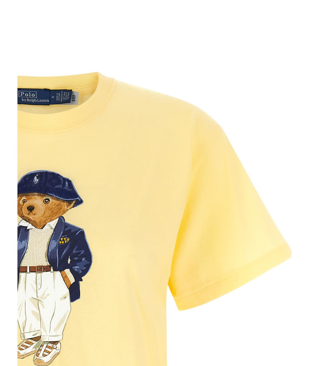 POLO RALPH LAUREN Желтая хлопковая футболка, фото 3