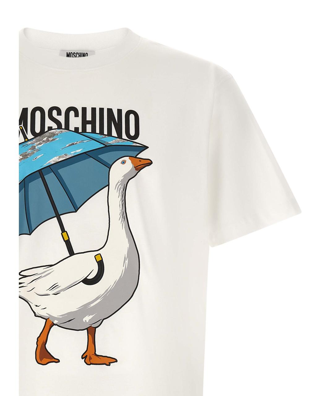 MOSCHINO Белая хлопковая футболка, фото 3