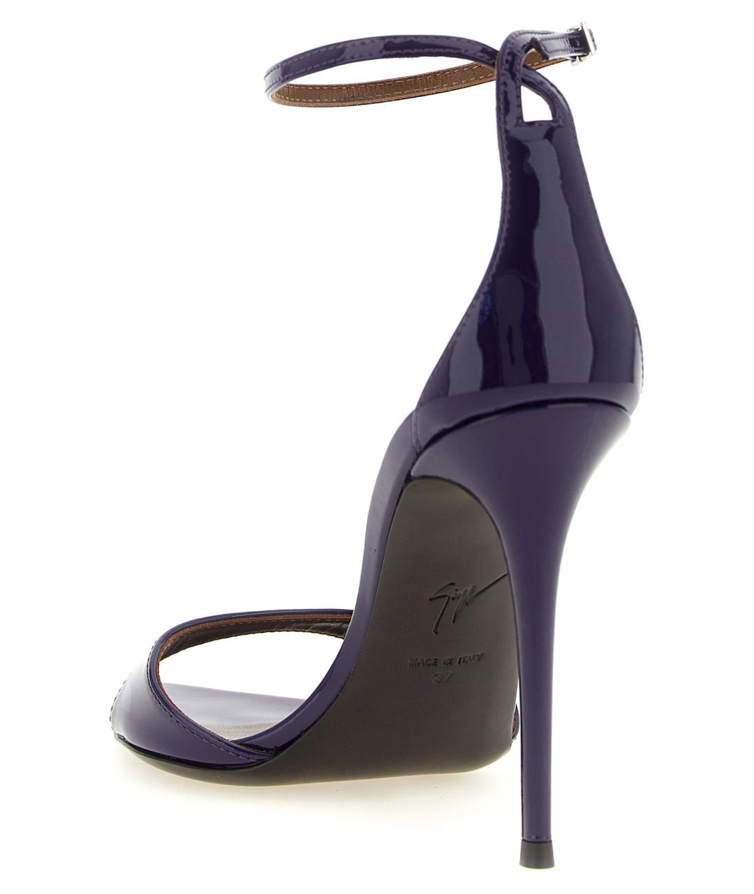GIUSEPPE ZANOTTI DESIGN Фиолетовые босоножки из лакированной кожи, фото 3