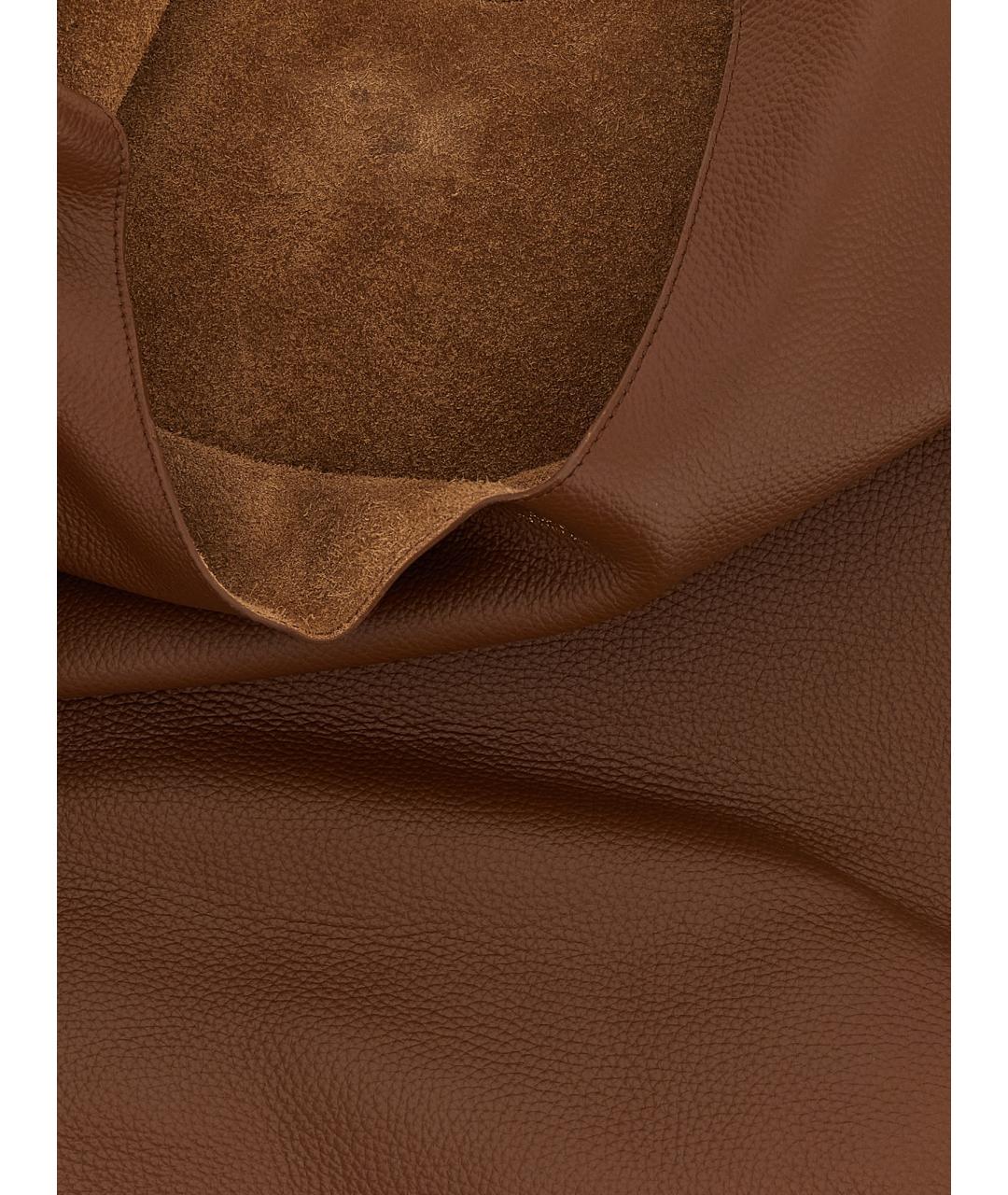 A.P.C. Коричневая кожаная сумка с короткими ручками, фото 4