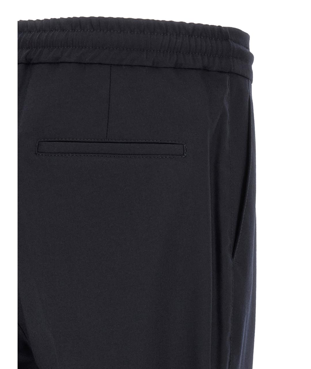 BRUNELLO CUCINELLI Синие шерстяные повседневные брюки, фото 4
