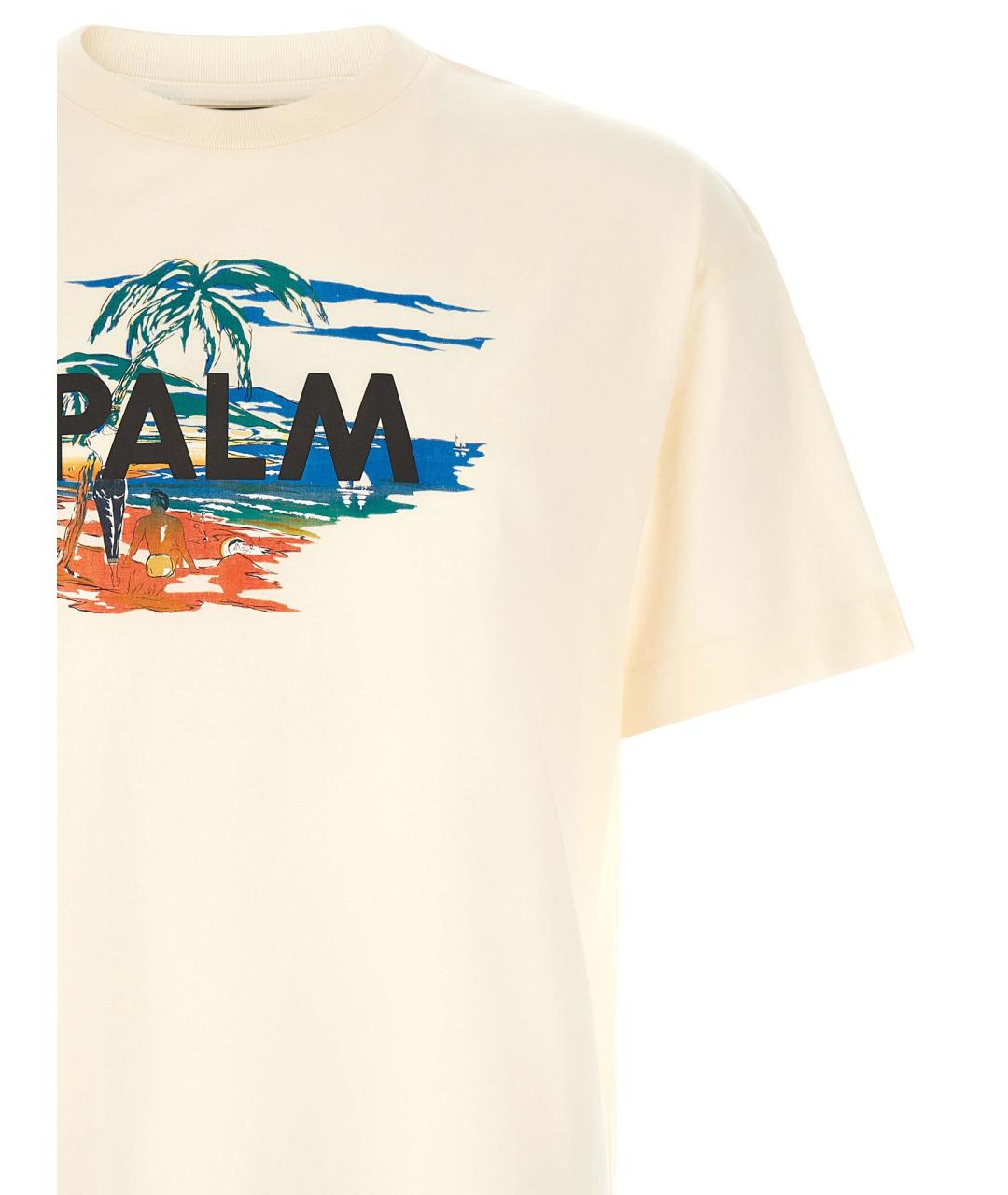 PALM ANGELS Белая хлопковая футболка, фото 3