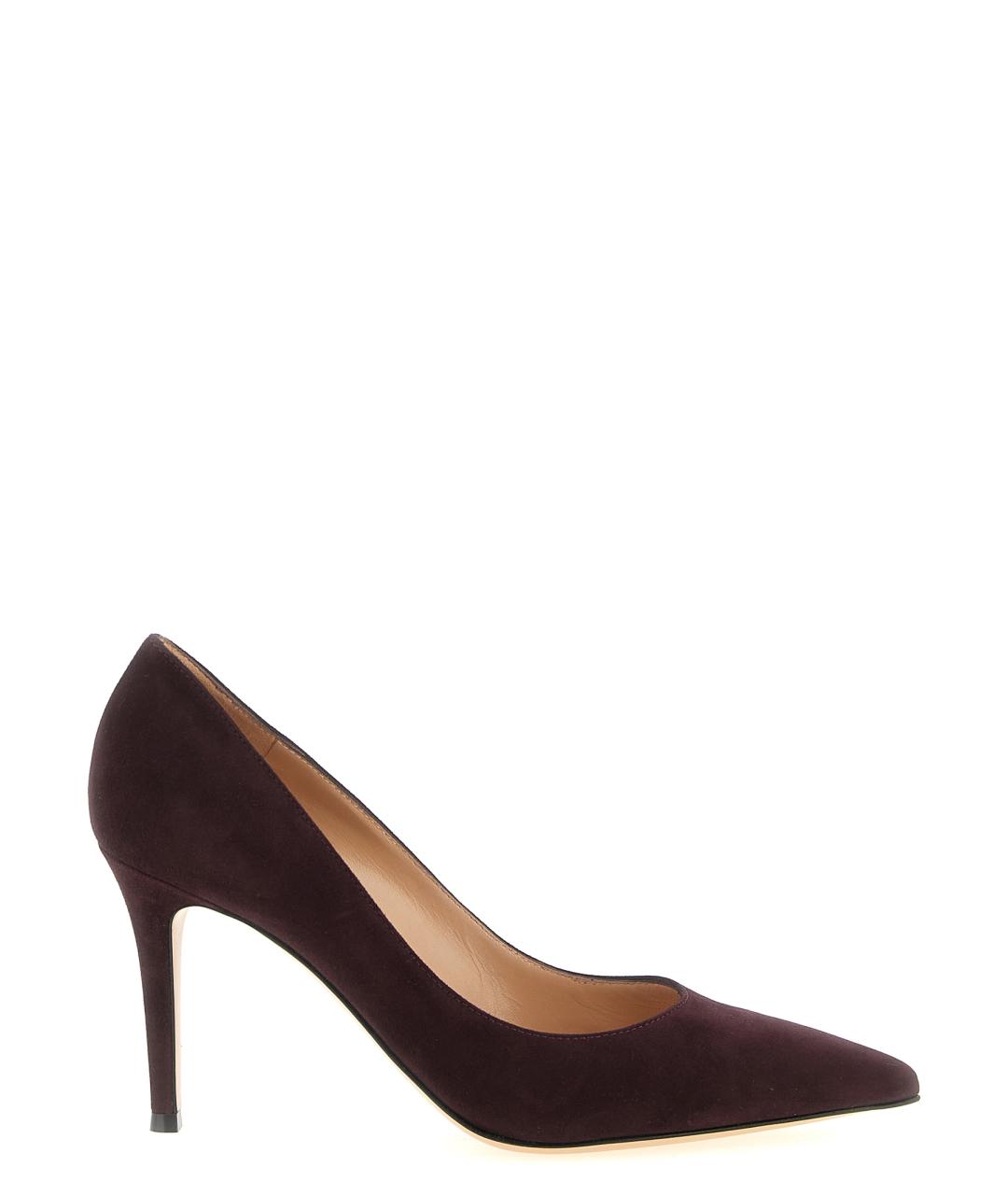 GIANVITO ROSSI Бордовые замшевые туфли, фото 1