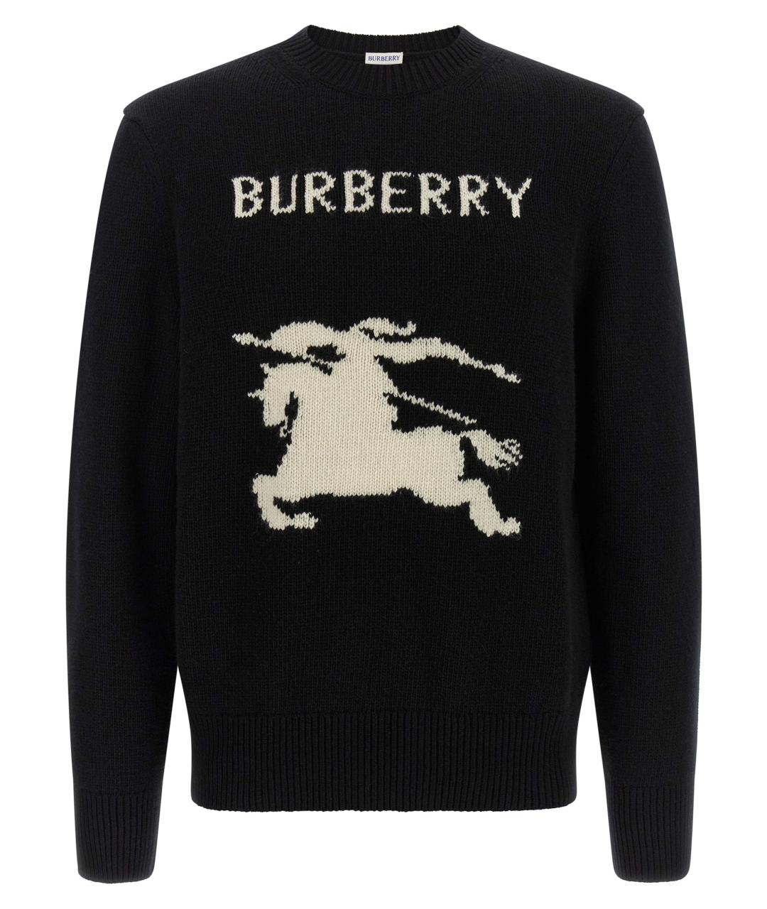 BURBERRY Черный шерстяной джемпер / свитер, фото 1