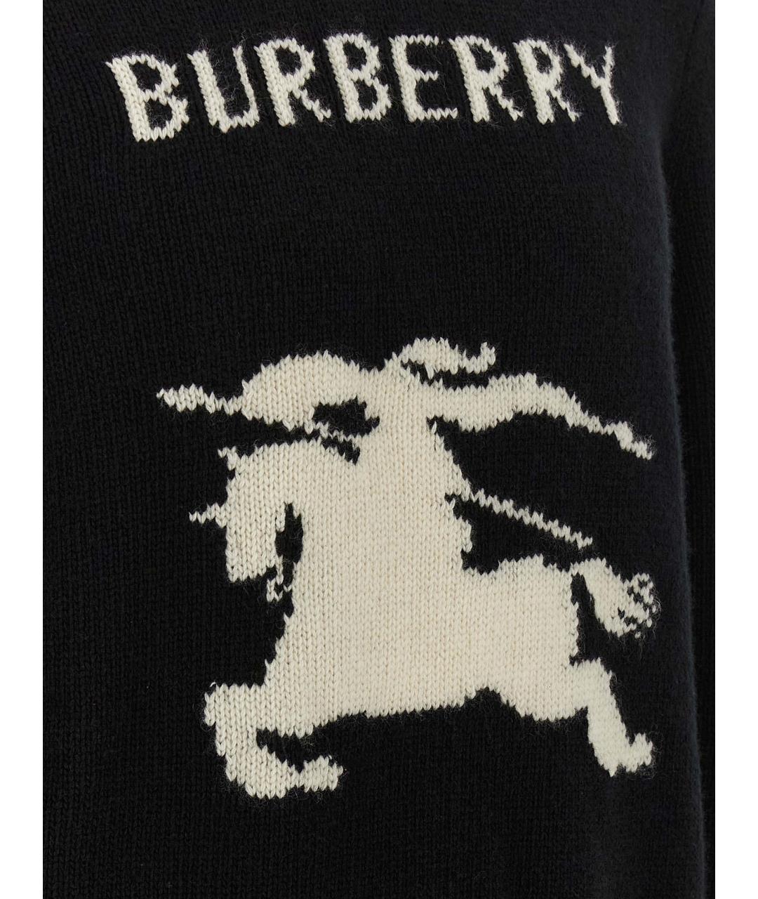 BURBERRY Черный шерстяной джемпер / свитер, фото 4