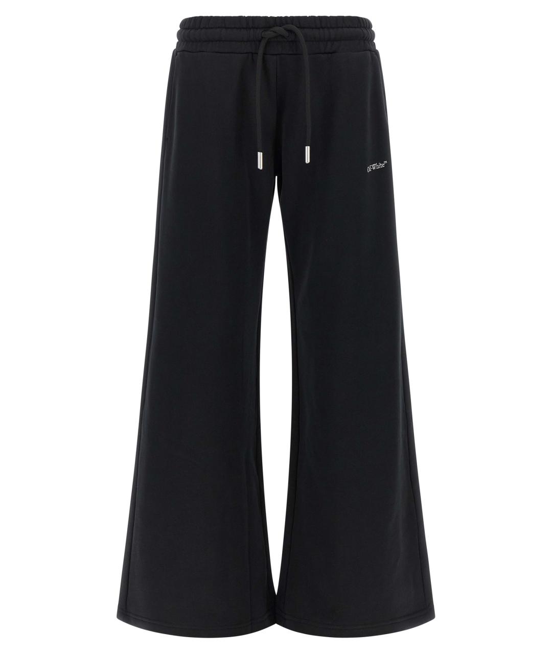 OFF-WHITE Черные хлопковые прямые брюки, фото 1