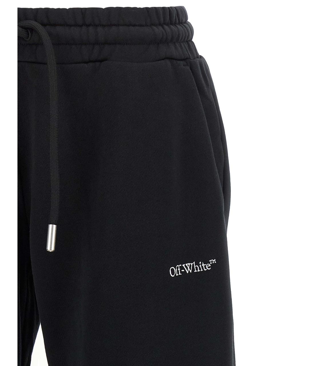 OFF-WHITE Черные хлопковые прямые брюки, фото 3