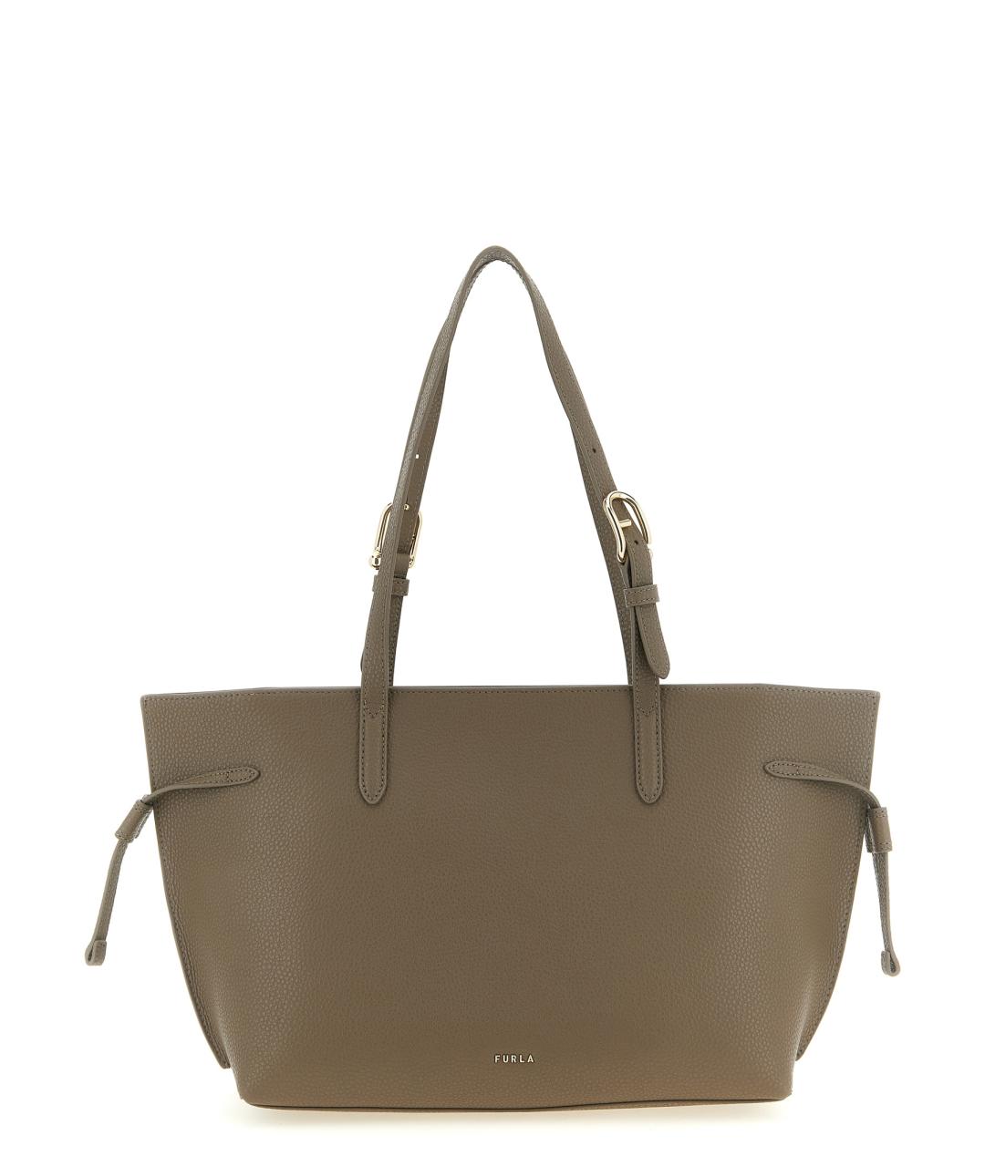FURLA Серая кожаная сумка тоут, фото 1