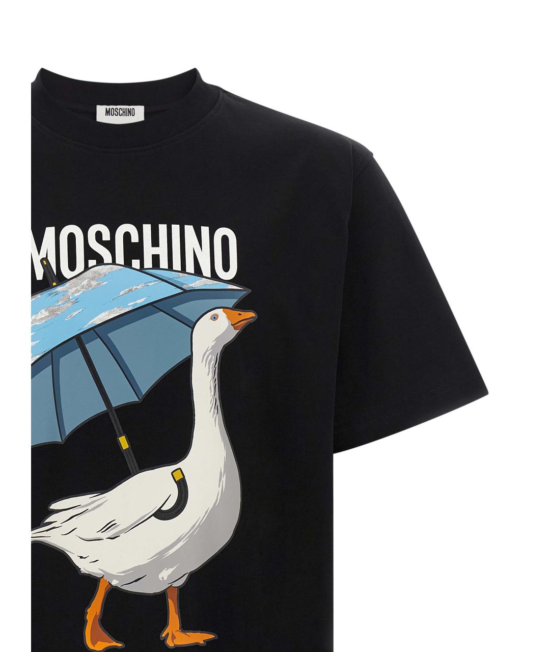 MOSCHINO Черная хлопковая футболка, фото 3