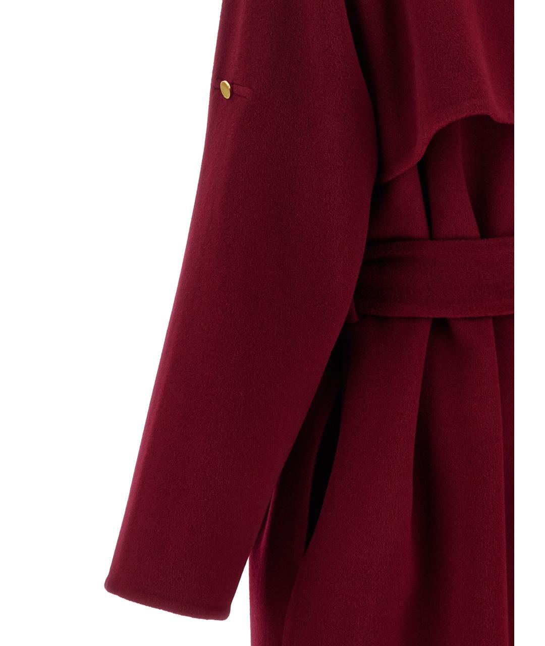 ALBERTA FERRETTI Бордовое шерстяное пальто, фото 4