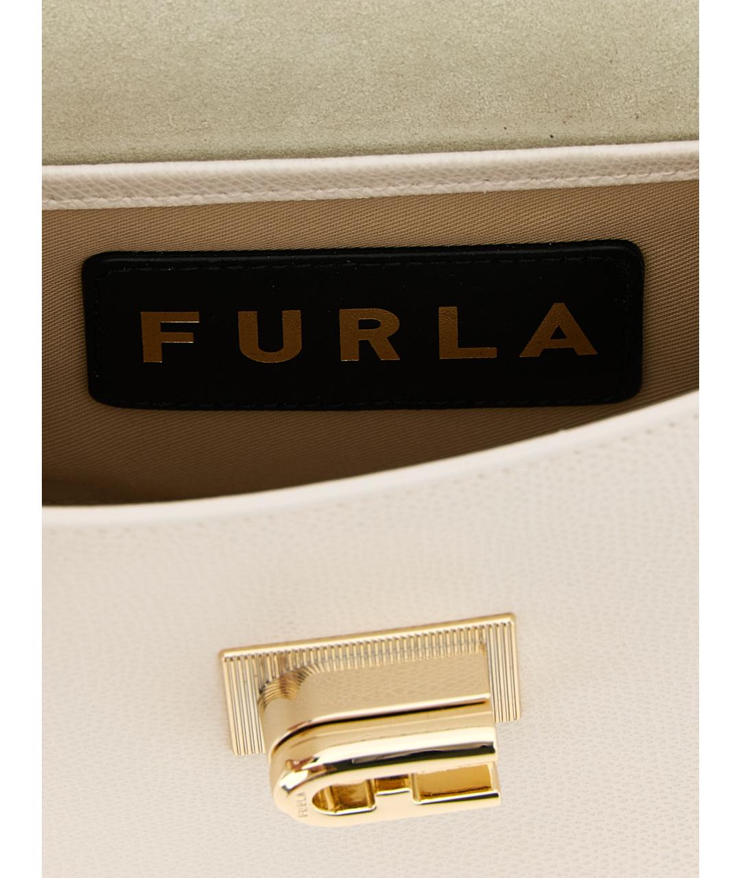 FURLA Белая кожаная сумка через плечо, фото 4