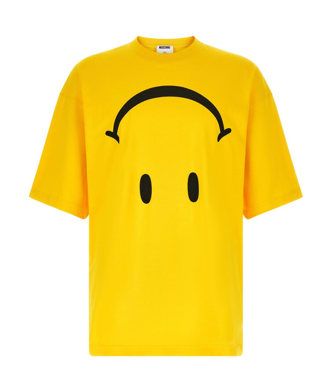 MOSCHINO Желтая хлопковая футболка, фото 1