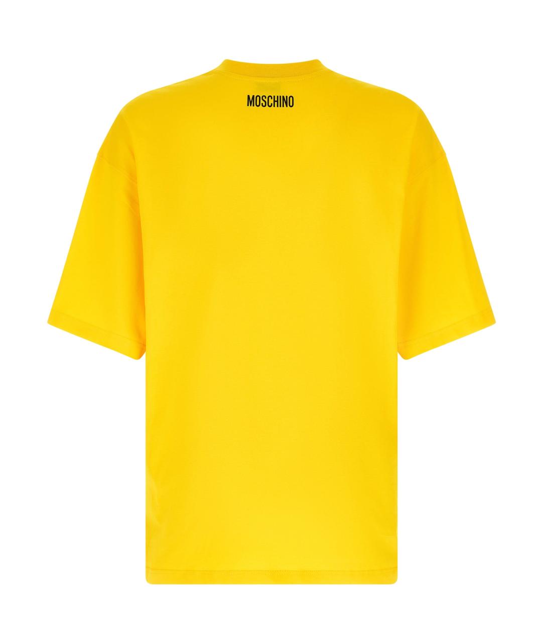 MOSCHINO Желтая хлопковая футболка, фото 2